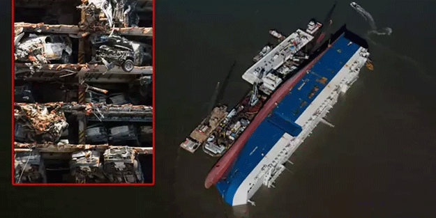 7 bin 400 araçlık gemide facia