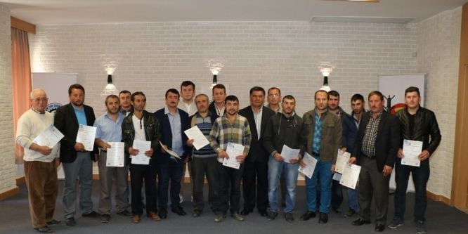Ahşap kalıpçılık ustaları mesleki yeterlilik belgelerini aldı
