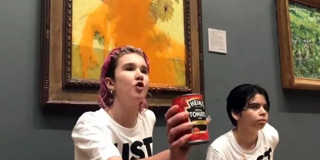 76 Milyon dolarlık Van Gogh tablosuna çorba fırlattılar!