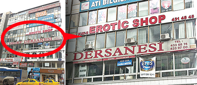 Dershane binasında “erotik shop” rezaleti