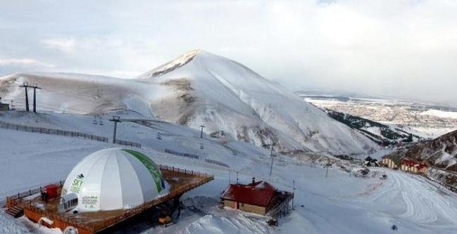 Erzurum’da havadan çekilen kış manzaraları
