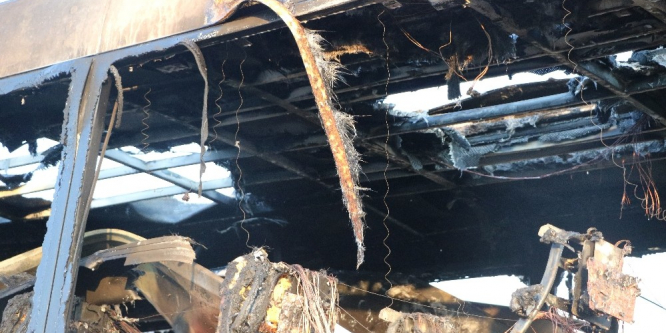 Sakarya’da yolcu otobüsü alev alev yandı