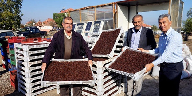 8-9 günde kurutulan üzüm'ü 25 saate kuruttu