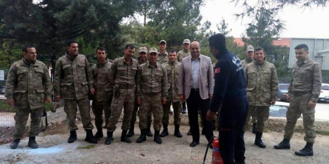 Güvenlik korucularına yangın eğitimi verildi