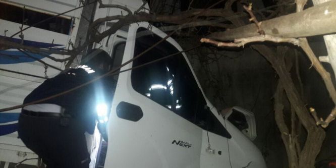 Kamyonet şarampole yuvarlandı