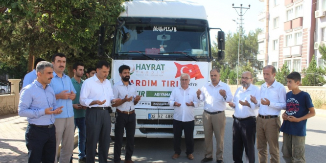 Adıyaman’dan Suriye’ye yardım tırı gönderildi