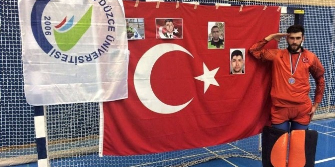 Düzce'de Avrupa şampiyonundan anlamı mesaj