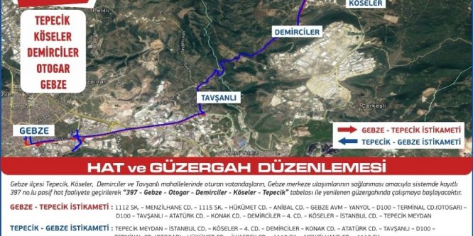 Otobüs güzergahlarında düzenleme yapıldı