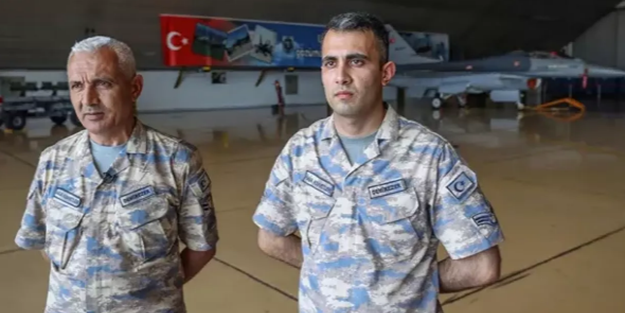 9. Ana Jet Üssünde görevli baba oğul omuz omuza vererek vatana hizmet ediyor