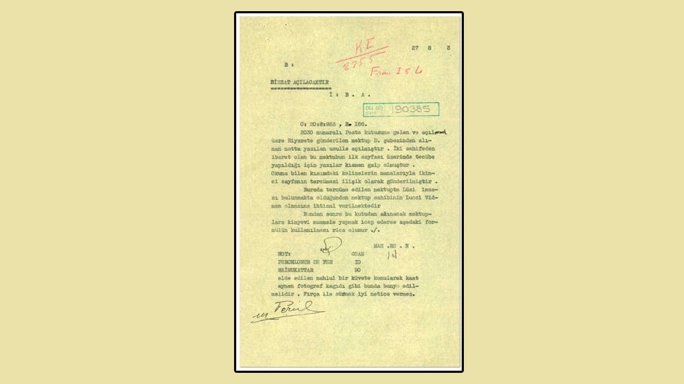 93 yıllık gizli yazışma! MİT tarihi belgeyi paylaştı