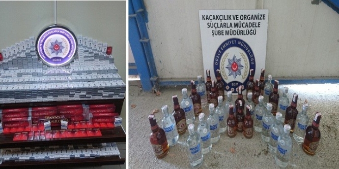 Düzce Emniyet müdürlüğünden kaçak içki ve sigara operasyonu