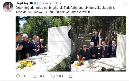 Beşiktaş’tan Dursun Özbek’e teşekkür