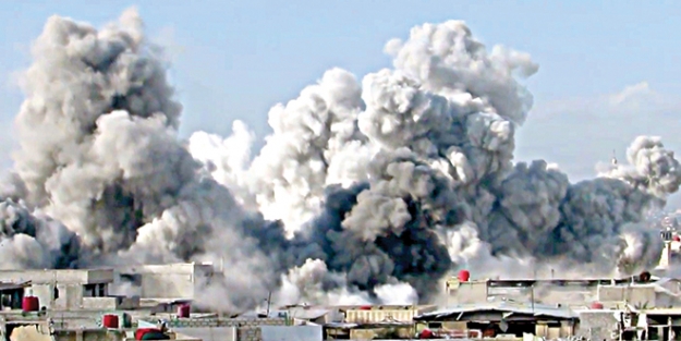 AA, ‘varil bombalarının’ patlama anını görüntüledi
