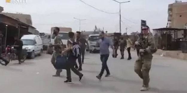 ABD askerleri PKK'lı teröristlerle çarşıda