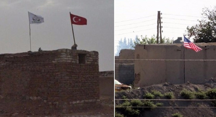 ABD bayrağı asan YPG'ye ÖSO'dan Türk bayraklı cevap!