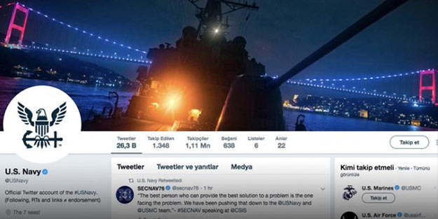 ABD Donanması’ndan ilginç paylaşım! Türkiye'ye darbe mesajı mı?