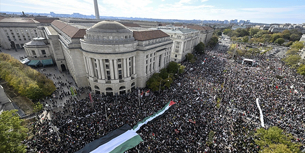 ABD şokta! Ülke tarihinin en büyük "Filistin'e destek" gösterisi yapıldı