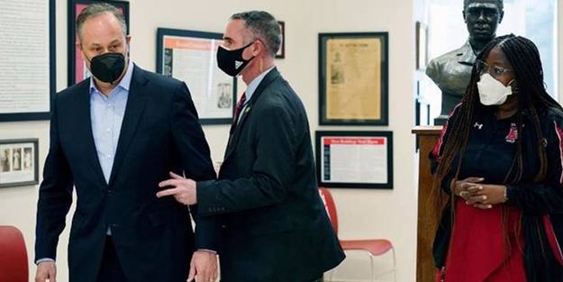 ABD'de panik anları! Harris'in eşi binadan tahliye edildi