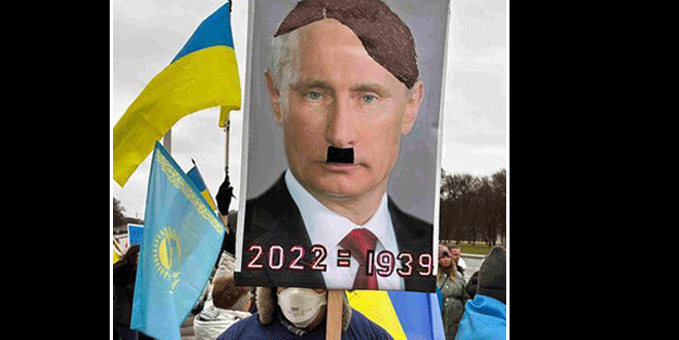 ABD'de Putin protestosu! Hitler'e benzettiler