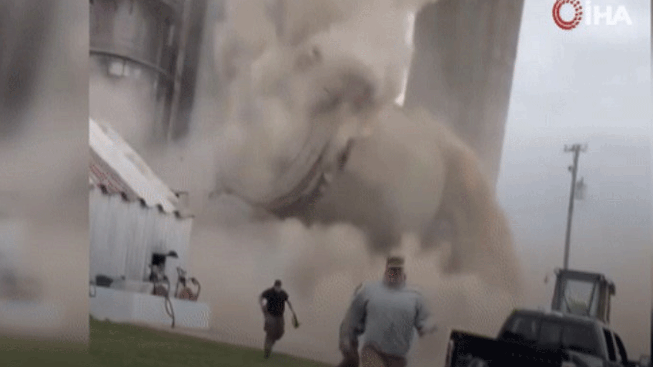 ABD'de tahıl silosu çöktü! O anlar kameraya yansıdı!