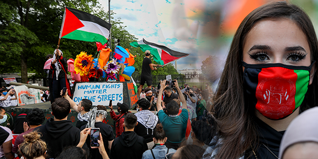 ABD'de yüzlerce kişi Filistin için sokakta