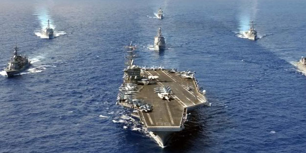 ABD'den siyonistlere savaş gemisi ve uçak desteği