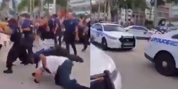 ABD'nin tatil şehri Miami'de polisler göstericilere acımadı