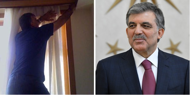 Abdullah Gül perde takarken fotoğraflandı