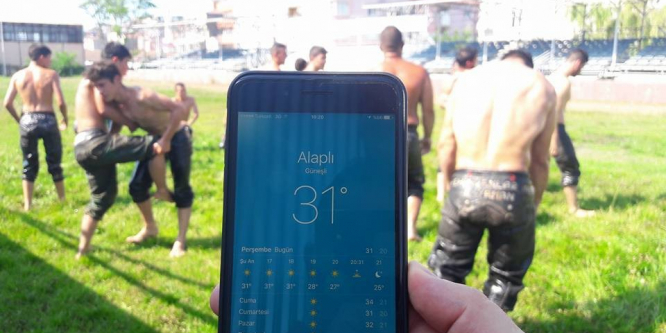 31 derece sıcakta Kırkpınar hazırlığı