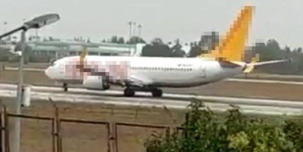 Adana Havalimanı'nda faciaya ramak kaldı! Piste inen uçağın önüne çıktılar