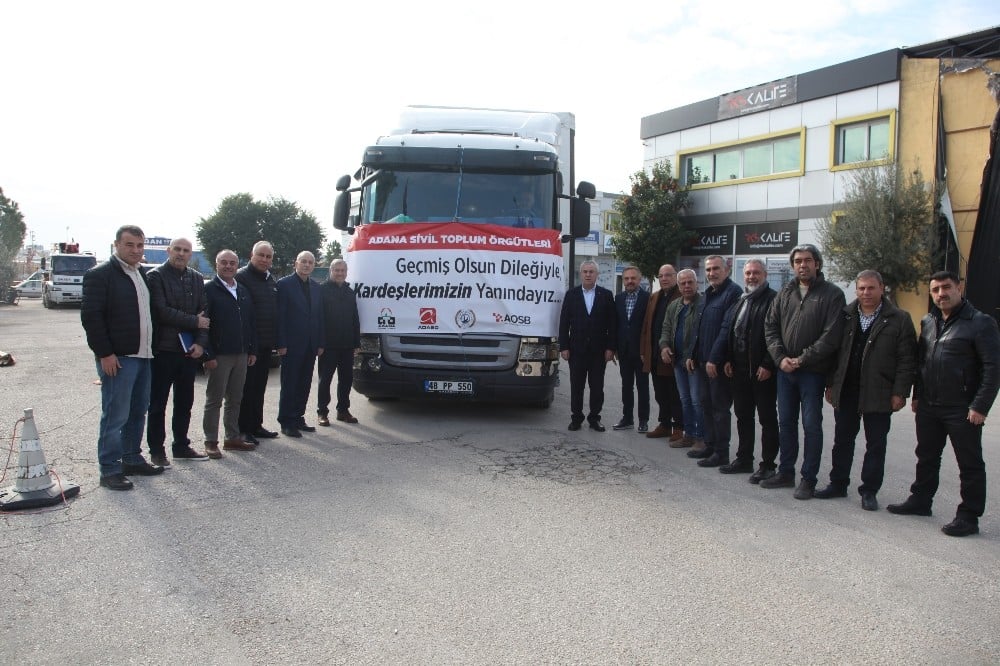 Adana iş dünyasından depremzedelere yardım 
