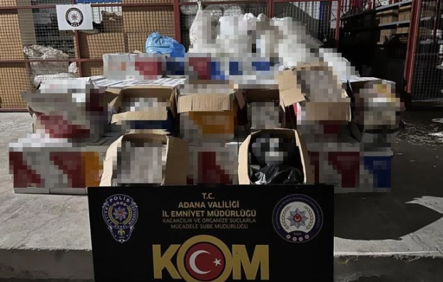 Adana'da 2 milyon 800 bin adet gümrük kaçağı makaron ele geçirildi