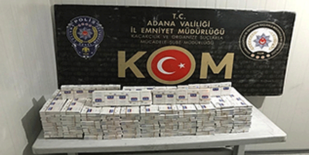 Adana'da 41 milyon 816 bin makaron ve 780 litre etil alkol ele geçirildi