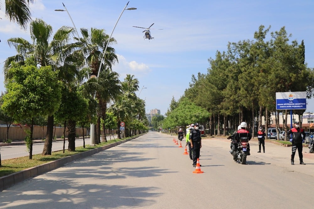 Adana’da helikopterli denetim 