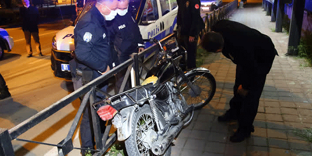 Polisten kaçmaya çalışan motosikletli iki kişi kovalamacayla yakalandı