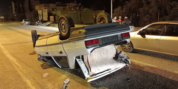 Adana'da takla atan aracın sürücüsü yaralandı