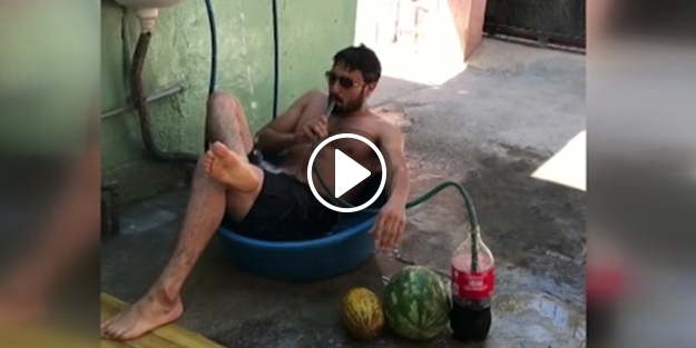 Adanalı vatandaştan leğende tatil keyfi