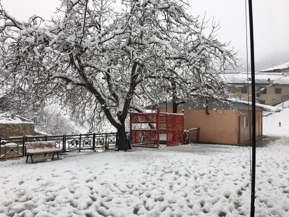 Adana’nın Feke ilçesinde kar yolları kapattı 