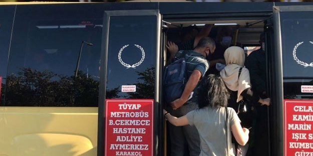 Adeta korona minibüsü! İstanbul'da 'pes' dedirten görüntüler
