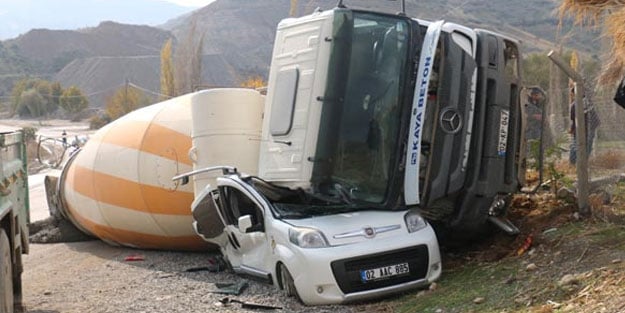 Adıyaman'da beton mikseri faciası! 2 yaralı