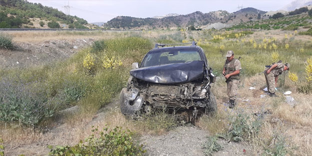 Takla atan aracın sürücüsü ağır yaralandı