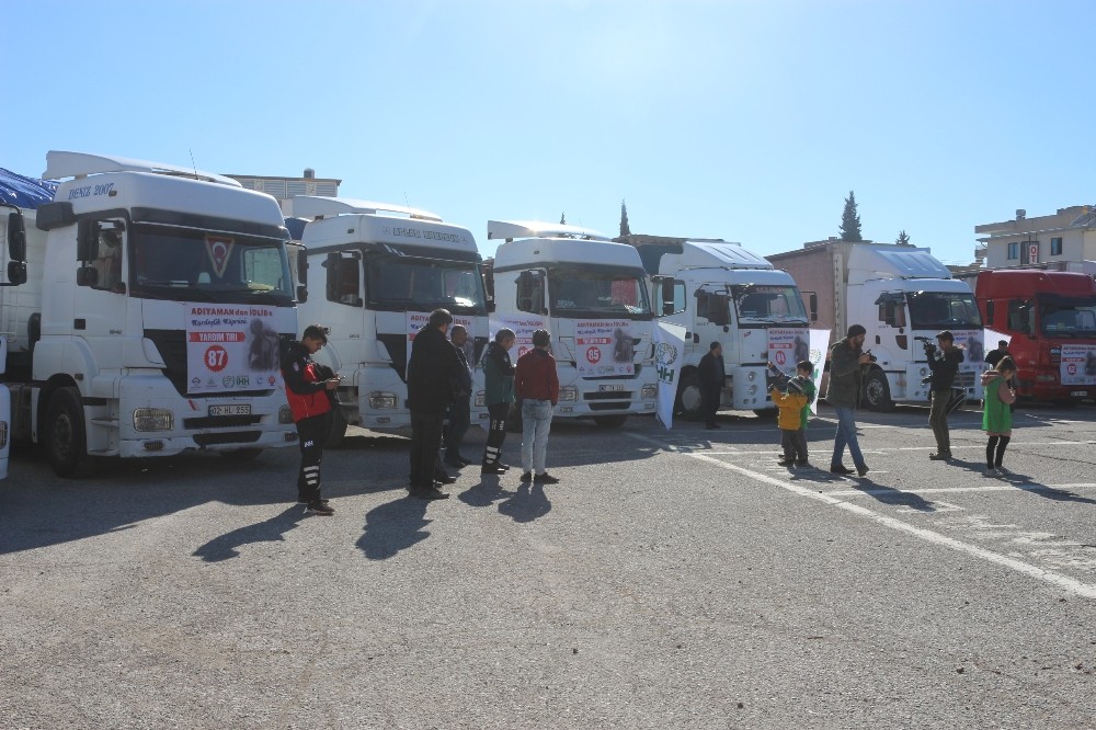 Adıyaman’dan Suriye’ye 13 tırlık yardım malzemesi gönderildi 