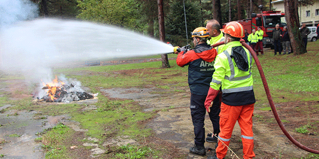 AFAD personeline orman yangını tatbikatı