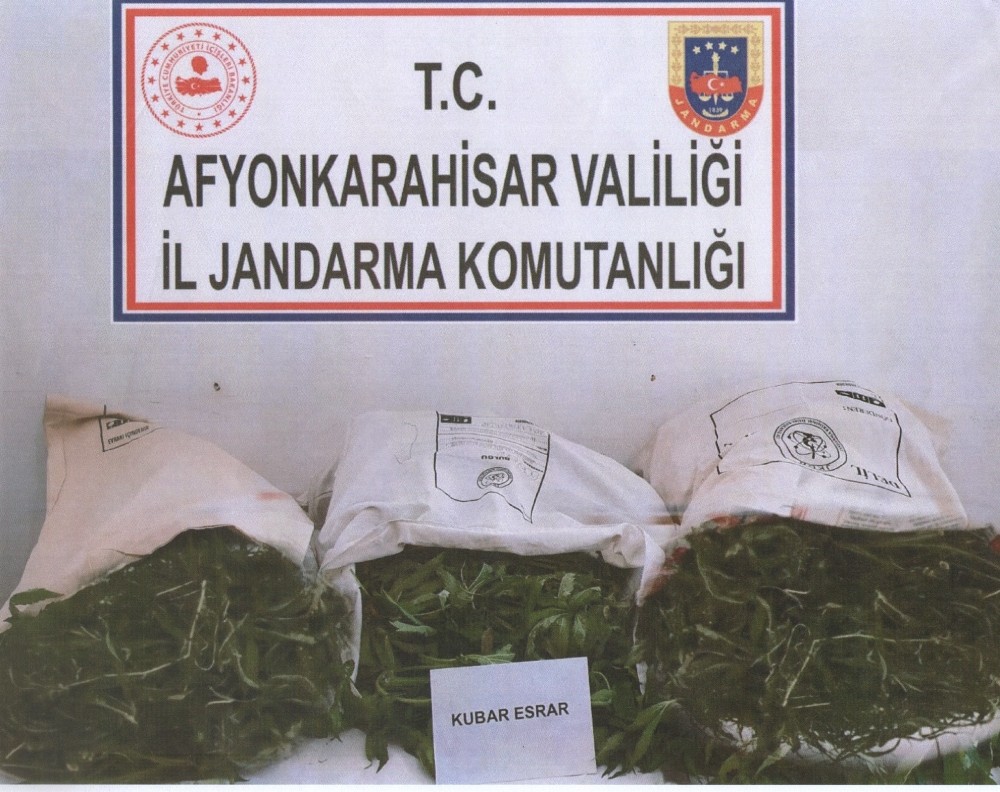Afyon’da 17 kilo 100 gram kubar esrar ele geçirildi 