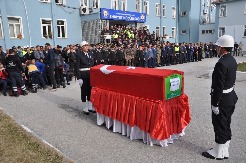 Afyonkarahisar’da hayatını kaybeden polis memuru için tören düzenlendi 