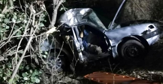 Ağaca çarpan otomobil şarampole yuvarlandı: 1 kişi öldü, 2 kişi yaralandı