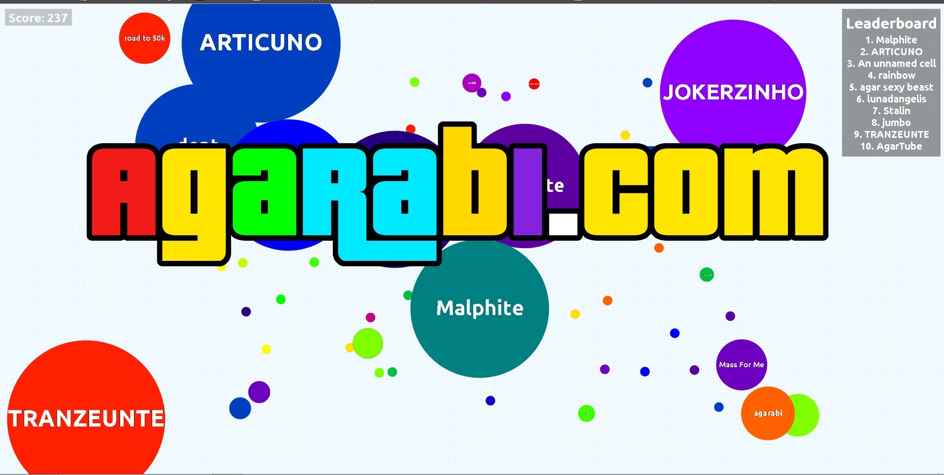 Playing the Agario Game with Agarabi