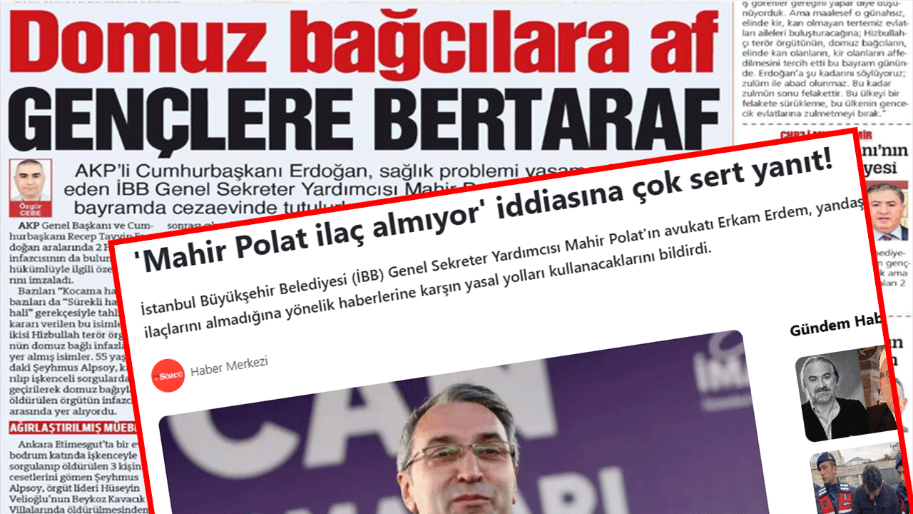 Ağır hastaları "Domuz bağcılar" diye tahkir eden Faşist Sözcü, yolsuzluktan tutuklanan sicili karanlık Mahir Polat üzerinden, Akit’e saldırdı