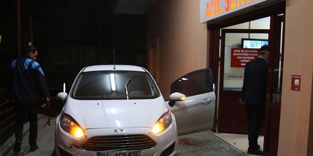 Ağır yaralı halde direksiyona geçip hastaneye geldi