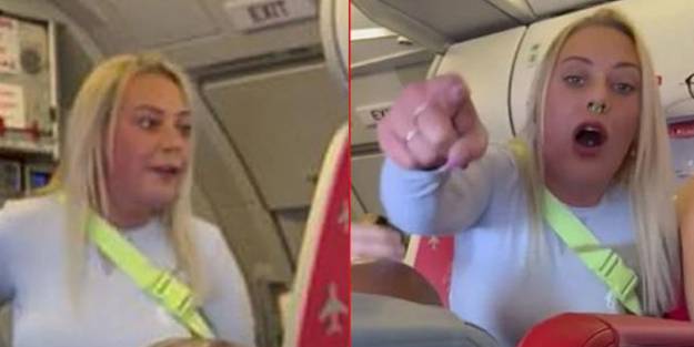 Ağlayan bebeğe sinirlenen kadın yolcu ortalığı birbirine kattı! Uçak acil iniş yaptı